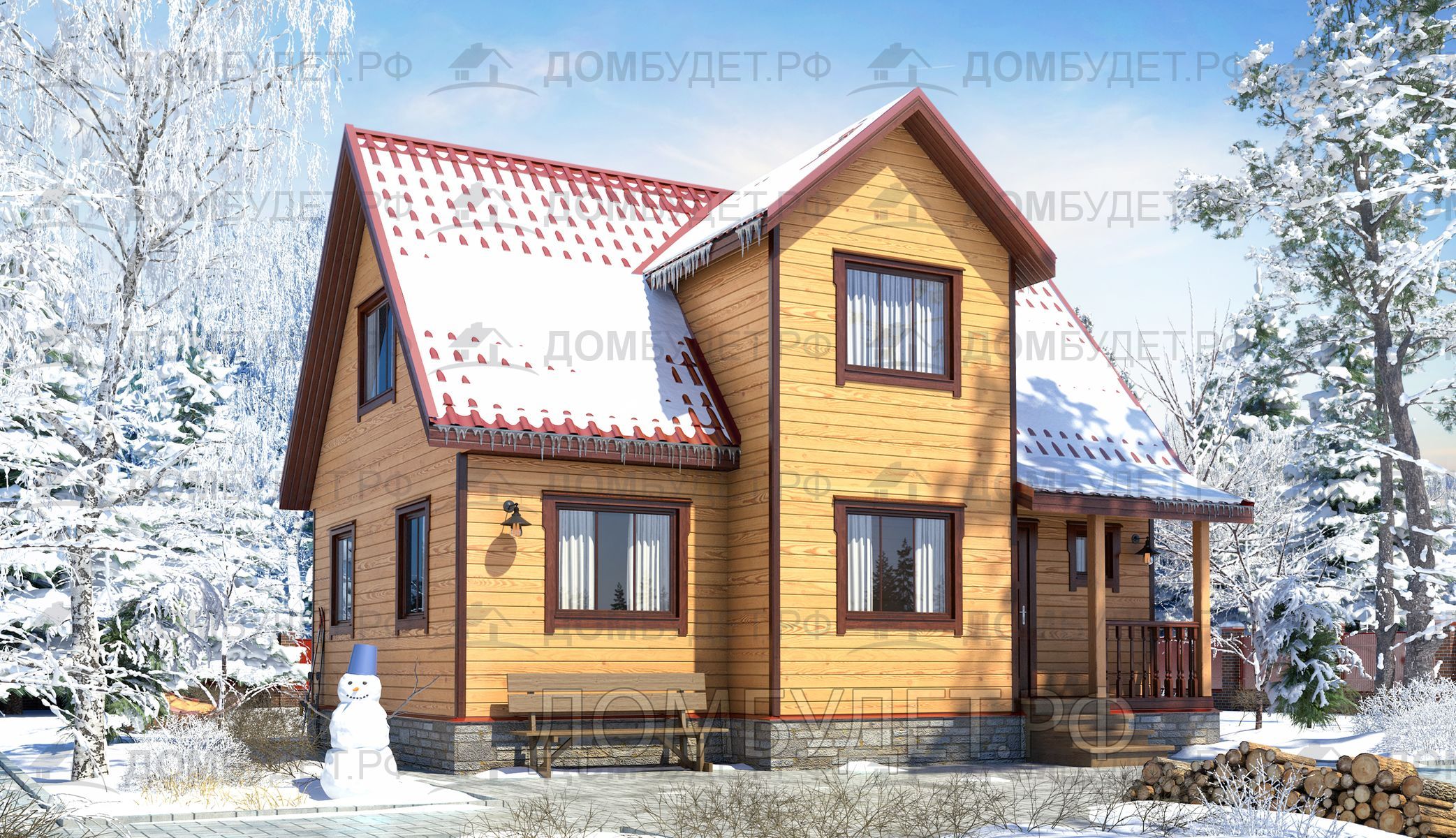 Каркасные дома фото двухэтажный зима